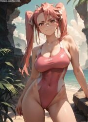 1girls 2d ai_generated ass athletic athletic_female bare_shoulders beach belly big_breasts chest curvy curvy_figure cute cute_face detailed eyelashes eyeshadow female female_only fit fit_female focus glasses high_quality highschool_of_the_dead hips huge_breasts large_breasts legs light-skinned_female light_skin lips lipstick looking_at_viewer makeup mascara midriff navel nero100 one-piece_swimsuit orange_eyes outdoors pale-skinned_female pale_skin pink_hair posing sagging_breasts saya_takagi seductive seductive_look stable_diffusion swimsuit swimwear thick_thighs thighs twintails wide_hips yellow_eyes