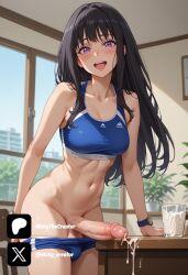 1futa ai_generated black_hair breasts cock colored cum_in_container cum_in_glass dick erection futa_only futanari futanari/female inoue_takina light_skin light_skinned_futanari long_hair lycoris_recoil nickythecreator penis sexy sexy_body sexy_pose testicles uncensored veiny_penis violet_eyes