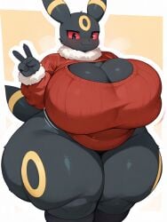 ai_generated huge_ass huge_breasts hyper hyper_ass hyper_breasts pokemon pokemon_(species) umbreon