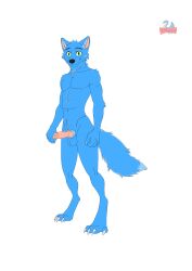 absurd_res anthro canid canine canis dralzin genitals hi_res male mammal nude penis silladar solo wolf