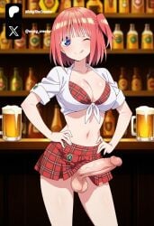 1futa ai_generated beer breasts cock colored dick erection futa_only futanari futanari/female go-toubun_no_hanayome light_skin light_skinned_futanari nakano_nino nickythecreator penis pink_hair sexy sexy_body sexy_pose short_hair testicles uncensored veiny_penis violet_eyes