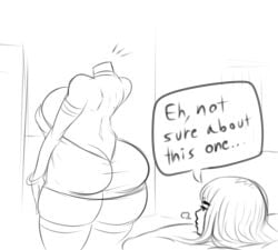 ashlindhe_(franktonius) ass ass backless_outfit detachable detachable_head detached detached_head dullahan english english_text franktonius monster_girl oc original original_character speaking speech_bubble talking talking_to_self text thick_thighs thigh_highs thighighs