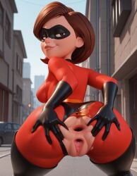 ai_generated anus ass ass_focus ass_grab big_ass big_breasts big_butt cartoon cartoon_character cartoon_milf disney elastigirl gloves grabbing_ass hairy_pussy helen_parr milf mommy pubic_hair ripped_clothing seductive showing_ass showing_pussy spread_ass spreading superheroine teasing the_incredibles thick_thighs wide_hips