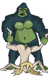 1boy 1girls anal beast_boy dc_comics female gorilla interspecies male primate princess royalty sex teen_titans terra terra_(dc) upside-down zoophilia