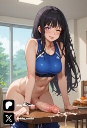 1futa ai_generated black_hair breasts cock colored dick erection futa_only futanari futanari futanari/female inoue_takina light_skin light_skinned_futanari long_hair lycoris_recoil nickythecreator penis sexy sexy_body sexy_pose testicles uncensored veiny_penis violet_eyes