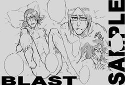 bleach blush gay male male_only multiple_boys nude open_mouth sketch uryu_ishida yaoi