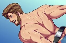 1boy ass_peek back_view beard belt butt_peek edd_layerex gay looking_behind male male_only marvel marvel_rivals moustache patreon_reward peter_quill preview shirtless solo solo_male starlord starlord_(marvel_rivals) tagme yaoi