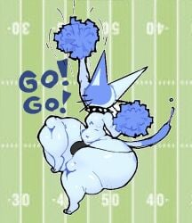 anthro anthro_only bulge bulge_through_clothing cheerleader felid feline femboy femboy_only hyper_thighs oc snowbollz spiked_collar tagme twink twitter