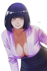 1girls big_breasts boruto:_naruto_next_generations cleavage downblouse drawink female fully_clothed hyuuga_hinata milf naruto_(series) sagging_breasts uzumaki_hinata