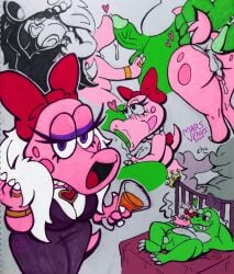 1boy 1futa anthro big_breasts birdo birdo_(character) blowjob cigarette claws cum futanari happy_sex imminent_anal male male_on_futa mario_(series) mario_bros penis precum sex sloppy super_mario_bros. tail tail_grab thick_penis trans_woman transfem veiny_penis wart_(mario)