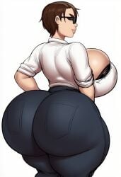 ai_generated ass ass_focus big_lips booty breasts brunette_hair butt_focus button_down_shirt curvaceous curvaceous_body curvaceous_female curvaceous_figure curves curvy curvy_body curvy_female curvy_figure curvy_hips dumptruck_ass dumptruck_butt gigantic_ass gigantic_breasts hips jeans large_ass large_breasts large_butt large_hips lips lubbasdump midriff plump_ass plump_breasts short_hair sunglasses thick thick_ass thick_legs thick_thighs tight_clothing wide_ass wide_hips wide_thighs