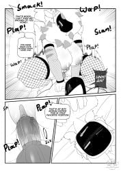 >_< absurd_res anthro areola arm_warmers armwear big_breasts blush blush_lines bodily_fluids breasts clenched_teeth clitoris closed_eyes clothing comic cowgirl_position crouching cybernetics cyborg dialogue digital_drawing_(artwork) digital_media_(artwork) drooling duo english_text female fishnet_arm_warmers fishnet_armwear fishnet_clothing fishnet_legwear fishnet_stockings from_front_position fur genitals greyscale hand_on_chest hi_res incest_(lore) jaden_(jadenarts) jadenarts knot knotted_penis legwear machine male male/female mammal moan monochrome mother_(lore) mother_and_child_(lore) mother_and_son_(lore) neck_tuft nipples on_bottom on_top onomatopoeia parent_(lore) parent_and_child_(lore) parent_and_son_(lore) penetration penile penile_penetration penis penis_in_vagina protogen protogen_visor saliva screen screen_face sex smeg_(jadenarts) son_(lore) sound_effects speech_bubble teeth text thick_thighs tuft vaginal_penetration vein veiny_penis vulva watermark