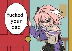 1boy 1femboy after_anal after_fellatio after_fight after_kiss after_masturbation after_oral after_orgasm after_rape after_sex artist_request astolfo_(fate) astolfo_(fate/apocrypha) astolfo_(saber)_(fate) astolfo_(sailor_paladin)_(fate) bad_end bangs blood_on_face door family_guy fate/apocrypha fate/grand_order fate_(series) father femboy light-skinned_male losing_consciousness maho_malice male male_only paint pink_hair punch scene_reference scratch_marks scratches sex_toy sfw solo source_request tired tired_expression tired_eyes tired_look torn_clothes torn_clothing torn_dress torn_shirt torn_skirt wound wounded