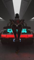 1girls 3d 3d_(artwork) bent_over buttplug car cd_projekt_red cyberpunk_2077 dark-skinned_female dark_skin female female_focus female_only gloves ground_vehicle motor_vehicle offmodelstudio panam_palmer spread_ass tagme