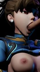 arlequinfox breasts breasts_out_of_clothes cosplay crying dzooworks fellatio juno_(overwatch) overwatch