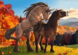 2025 aayrick ambiguous_gender ambiguous_penetrated ambiguous_penetration animal_genitalia animal_penis balls blue_eyes blue_sky bodily_fluids brown_balls brown_body brown_fur closed_eyes cloud cum cum_inside cum_splatter dated day duo equid equine equine_genitalia equine_penis erection female_(lore) feral feral_on_feral feral_penetrated feral_penetrating feral_penetrating_feral fur genital_fluids genitals hi_res horn horse male male/ambiguous male_penetrating male_penetrating_ambiguous mammal mythological_creature mythological_equine mythology open_mouth outside penetration penis rufciu sex side_view sky tan_body tan_fur unicorn