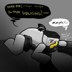 69_position a_regect blowjob blush dialogue korebreaker minecraft minecraft_arg monster_cock regect_(a_regect) ze_(a_regect)