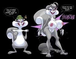 animal_humanoid animaniacs anthro ass big_breasts big_butt breasts curvy_figure eyebrows eyelashes female female_focus fur grey_body grey_fur grey_hair grey_skin hair hourglass_figure huge_breasts huge_butt humanoid john_coffe lips mammal mammal_humanoid rodent rodent_humanoid sciurid sciurid_humanoid slappy_squirrel squirrel_tail tail thick_thighs tree_squirrel tree_squirrel_humanoid voluptuous warner_brothers wide_hips