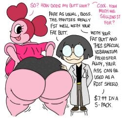 2026 2d 2d_(artwork) ass_bigger_than_head ass_focus ass_up big_ass big_breasts boss breast_press breasts_bigger_than_head cartoon cartoon_network doctor exposed_ass gem gem_(species) grey_panties panties pink_body product_placement red_hair spinel_(steven_universe) steven_universe tagme theslashfive tight_ass tight_clothing