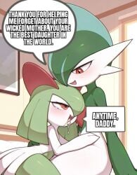 adult_and_teenager after_fellatio after_oral ai_generated anguirus12345 cum cum_in_mouth daughter daughter_(lore) dialogue english english_text father father_(lore) father_and_daughter father_and_daughter_(lore) gallade incest incest_(lore) inside kirlia pokémon_(species) pokemon pokemon_(species) sitting size_difference teen teen_girl teenage_girl teenager