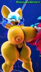 3d_(artwork) anthro armwear aroused_smile ass bat big_breasts big_butt bracelet breast_play breast_suck breasts choker clothing digital_media_(artwork) duo ear_piercing ear_ring echidna elbow_gloves fangs female gloves gold_(metal) gold_bracelet gold_choker gold_jewelry gold_necklace half-closed_eyes hands_behind_head handwear hi_res hoop_ear_ring huge_breasts huge_butt jewelry knuckles_the_echidna lips male male/female mammal monotreme narrowed_eyes necklace nightclub nipple_fetish nipple_play nipple_suck open_mouth open_smile piercing ring_piercing rocketspuff rouge_the_bat sega smile sonic_(series) sonic_the_hedgehog_(series) sucking teeth thick_lips thick_thighs thong tongue tongue_out underwear