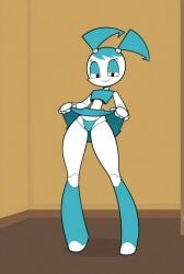 ai_generated bedroom_eyes blue_thong female flashing jenny_wakeman looking_at_viewer my_life_as_a_teenage_robot nickelodeon soft_smile