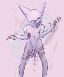 absurd_res anthro blood blood_on_hand blood_on_leg blood_on_penis bodily_fluids circumcised felid feline genitals gore hi_res male mammal not_for_bread penis self-harm solo token_(femtanyl) wounded