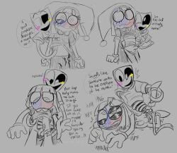 anal anal_sex big_penis blush blushing_profusely chimeracocks erection_under_clothes female_only flustered flustered_female gangle_(the_amazing_digital_circus) hand_in_shirt jester_hat living_mask moaning moaning_in_pleasure penis_size_difference pomni_(the_amazing_digital_circus) ribbons_(anatomy) small_penis teasing the_amazing_digital_circus trans_woman uniform workplace_sex yuri