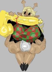 2025 2d absurd_proportions anthro antlers big_ass big_breasts blonde_hair breasts_bigger_than_head brown_fur cock_ring deer deer_girl deltarune fat_balls female fur furry giant_ass hanging_balls heavy_balls holding_penis huge_ass huge_balls huge_breasts huge_cock human_on_anthro hyper_penis interspecies kris_(deltarune) massive_balls massive_breasts massive_penis massive_thighs noelle_holiday nonbinary riskofgabby thick_thighs veiny_penis ydkwia