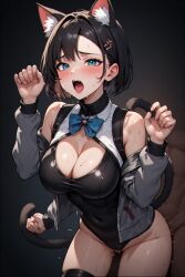 ai_generated big_breasts cat_ears cat_tail catgirl moaning