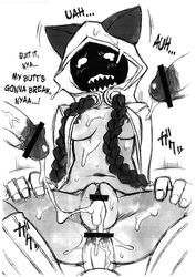 anal anal_sex black_and_white blazblue bottomless breasts censored crying cum cum_drip cum_in_ass cum_in_pussy cum_inside cum_on_body cum_string cumdrip dripping excessive_cum group_sex highres human_penis kiriyama kiriyama_taichi monochrome nakagami_takashi open_clothes orgy penetration penis rape sex sharp_teeth shy spread_legs spreading taichi taokaka tear teeth translated vaginal_penetration