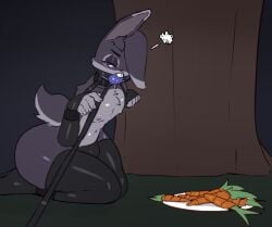 2024 5_fingers annoyed anthro armwear ball_gag biped bodily_fluids bondage bondage_gear bound buckteeth bulge carrot chest_tuft clothed clothed_anthro clothed_male clothing collar cuff_(restraint) digital_media_(artwork) drooling elbow_gloves emanata eyeshadow femboy fingerless_gloves fingers food frown fur gag gagged glistening glistening_clothing gloves half-closed_eyes hands_tied handwear humanoid_hands kinktober_2024 kneeling lagomorph latex latex_clothing latex_gloves latex_handwear latex_legwear latex_thigh_highs leaning leaning_forward leash leash_pull leashed_collar legwear leporid long_ears lrks makeup male male_anthro mammal narrowed_eyes navel nipples oat_(lrks) one_eye_obstructed plant plate rabbit restraints saliva scut_tail seiza short_tail side_view sitting skimpy solo tail teeth thick_thighs thigh_highs tight_clothing topless topless_anthro topless_male tuft underwear vegetable wrist_cuffs