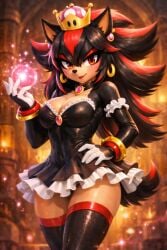 ai_generated big_breasts bowsette shadow_the_hedgehog sonic_the_hedgehog thick_thighs