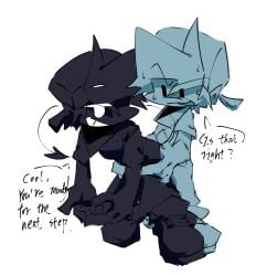 2boys boyfriend_(friday_night_funkin) friday_night_funkin friday_night_funkin_(corruption_mod) friday_night_funkin_mod gay hands_on_hips selfcest smirk soul_boyfriend sweatdrop tagme