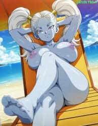 1girls ai_generated angel angel_(dragon_ball) armpits arms_behind_head arms_up ass_focus bangs bangs_between_eyes beach beach_chair beach_umbrella big_breasts blue-skinned_female blue_skin breasts butt_crack chair colored_skin covered_pussy crossed_legs curvaceous dragon_ball dragon_ball_super facing_viewer feet female female_focus female_only fetish flirting foot_fetish foot_focus front_view high_resolution hourglass_figure huge_breasts long_hair looking_at_viewer marcarita naughty naughty_face naughty_smile nipples ocean panda_ai pinup presenting presenting_feet puffy_nipples purple_eyes raised_leg relaxing sand seaside sitting smile smirk soles solo thick_ass thick_thighs thighs tied_hair toes twintails umbrella uncensored very_long_hair viewed_from_below voluptuous water watermark white_hair