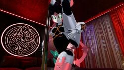 1girls 3d 3d_(artwork) angels_of_delusion aria_(zenless_zone_zero) aria_(zenless_zone_zero)_(robot_form) artist_request female female_focus female_only hi_res highres humanoid indoors machine mihoyo pink_body pink_skin pole pussy pussy_juice robot robot_girl solo standing_on_one_leg zenless_zone_zero