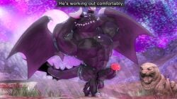 2024 3_toes 3d_(artwork) abs anthro balls biceps big_balls big_muscles big_penis black_body bodily_fluids digital_media_(artwork) dragaux dragon english_text feet field flexing genitals glans glistening glistening_body hi_res horn huge_balls huge_cock huge_muscles hyper hyper_muscles male moon moonwulf muscular musk musk_cloud mythological_creature mythological_scalie mythology night nintendo nude outside penis pink_glans purple_sky ring_fit_adventure scalie sharp_teeth sky solo source_filmmaker_(artwork) spiked_tail spikes spikes_(anatomy) spread_wings sweat sweaty_body tail teeth text toes wings