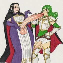 ai_generated blowjob erinys_(fire_emblem) fire_emblem fire_emblem:_genealogy_of_the_holy_war futanari hilda_(fire_emblem) milf