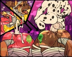 anal anal_sex bara big_ass big_bottom big_bottom_small_top big_breasts big_butt big_macintosh big_macintosh_(mlp) big_muscles canine chase_(mlp) chase_kusanagi chase_pear cum_in_ass dalmatian furry gay gay_sex horse incesto male muscle my_little_pony ntr penetration size_difference small_top zackwastaken01