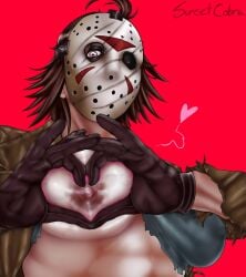 1girls athletic_female bishoujo_jason_voorhees bishoujo_terror finger_heart friday_the_13th gloves jason_voorhees looking_at_viewer masked_female rule_63 sunsetcobra