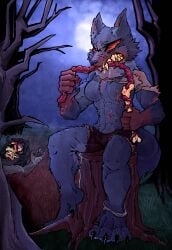 2026 5_fingers 5_toes abs absurd_res anthro big_eyes big_mouth_(anatomy) big_teeth black_hair blood blood_on_arms blood_on_body blood_on_clothing blood_on_face blood_on_fur blood_on_hand blood_on_teeth bloodied blue_light blue_nose blue_pawpads bodily_fluids bone bottomwear breasts canid canine cannibalism censored_face cheek_tuft chest_tuft claws clothing cloud cloudy_sky corpse dead_tree decomposition digital_drawing_(artwork) digital_media_(artwork) digitigrade dramatic_lighting drooling duo ears_up eating_flesh exposed_bone exposed_muscle exposed_skull eyeball eyelashes facial_tuft fangs feet female femur_(bone) fingers fluffy fluffy_tail fog food footwear forest frown full-length_portrait full_moon fur gore grass grey_clothing grey_footwear grey_shirt grey_socks grey_topwear guts hair hi_res hill holding_bone holding_food holding_object inner_ear_fluff intestines light lighting lying_on_grass male male/female mammal markings moon multicolored_body multicolored_fur muscular muscular_female mutilated_face mythological_canine mythological_creature mythology naturally_censored neck_floof noise_filter nude organs pants pawpads pixelated plant portrait pube_peek pubes pupils purple_body purple_bottomwear purple_clothing purple_pants purple_skin ratfrik red_sclera ringed_eyes saliva saliva_string scar scars_all_over sharp_teeth shirt shorts sitting_on_stump skull sky small_breasts small_eyebrows snarling socks solo_focus spread_legs spreading sylvie_brielle_(ratfrik) tail teeth toes topwear torn_bottomwear torn_clothing torn_footwear torn_pants torn_shirt torn_socks torn_topwear tree tree_stump tuft werecanid werecanine werecreature werewolf whisker_markings wolf_cut wrinkles yellow_pupils yellow_teeth