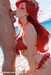 1boy 1girls ai_generated anus architecture ariel_(the_little_mermaid) blue_eyes boobjob breasts cherry_blossoms disney disney_princess east_asian_architecture female female_on_bikini flower from_behind hi_res klexyai large_breasts long_hair looking_at_viewer male nude open_mouth outdoors patreon_logo patreon_username penis penis_in_mouth pussy red_hair rough_sex sex sex_from_behind the_little_mermaid_(1989_film) uncensored vaginal_penetration vaginal_sex web_address