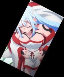 1girls breasts chained_soldier closed_eyes clothing edit edited kuusetsu mato_seihei_no_slave medium_breasts screencap thighs