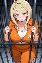 1girls ai_generated akamatsu_kaede danganronpa prison_uniform
