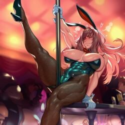 1girls 2d ai_generated animal_ears areola areolae armpit_hair armpits ass big_ass big_breasts big_butt big_thighs blush bow bowtie breasts brown_hair bunny_ears closed_eyes crowd detached_collar fake_animal_ears female_only female_pubic_hair fishnet_pantyhose fishnets gloves goddess_of_victory:_nikke hairy_armpits heart high_heels highleg_leotard huge_breasts large_ass large_breasts large_butt large_thighs leotard long_hair multiple_girls muscles muscular muscular_female nipples onilapper pantyhose playboy_bunny pole pole_dancing pubic_hair rabbit_ears rapi_(nikke) red_eyes solo_female solo_focus strapless strapless_leotard stripper stripper_pole sweat thick_ass thick_butt thick_thighs thighs white_gloves wrist_cuffs