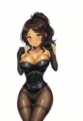 ai_generated big_breasts breasts censored corset female female_only lollololli sexy sexy_pose simple_background tagme white_background