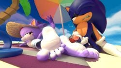 3d_(artwork) absurd_res anthro baggy_(artist) beach blaze_the_cat clothing cloud digital_media_(artwork) domestic_cat dress duo eulipotyphlan feet felid feline felis female foot_focus genitals hair hat headgear headwear hedgehog hero hi_res lidded_eyes looking_back male male/female mammal masturbation milkmeister3d palm_tree penis plant ponytail princess royalty sand sega soles sonic_(series) sonic_the_hedgehog sonic_the_hedgehog_(series) sun_hat sundress toes towel tree umbrella