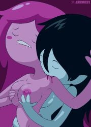 2girls adventure_time biting black_hair breasts bubblegum bubblegum_girl canon_couple cartoon_network female female_focus female_only gray_body grey_skin groping groping_breasts groping_from_behind marceline marceline_abadeer marceline_the_vampire_queen naked naked_female nipples nude nude_female pink_body pink_hair pixel_(artwork) pixel_art pointy_ears princess_bubblegum shiny_hair shiny_skin sucking_blood sucking_neck vampire vampire_girl xierra099 yuri