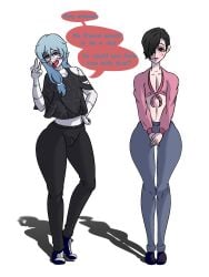 anime azamika343 brat breeding_request femboy femboy_focus femboydom femboysub jujutsu_kaisen junpei_yoshino mahito_(jujutsu_kaisen) makeup nervous nervous_smile sex_request slutboy smiling text text_bubble