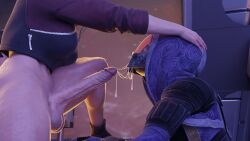 1futa 1girls 3d 3d_(artwork) alien alien_girl alien_humanoid bioware commander_shepard ejaculation female femshep futanari helmet mass_effect offmodelstudio semen tagme tali'zorah_nar_rayya